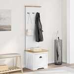 vidaXL Armoire de couloir avec crochets BODO blanc marron 50x40x157 cm
