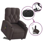 vidaXL Fauteuil inclinable de massage Marron foncé Tissu