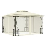 vidaXL Tonnelle avec moustiquaire 300x300x265 cm Crème