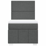 vidaXL Sommier à lattes de lit et matelas Gris foncé 90x190 cm Tissu