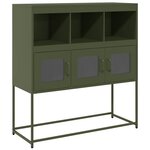 vidaXL Buffet vert olive 100 5x39x107 cm acier laminé à froid
