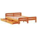 vidaXL Cadre de lit sans matelas cire marron 150x200cm bois pin massif