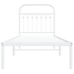 vidaXL Cadre de lit métal sans matelas avec tête de lit blanc 80x200cm