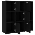 vidaXL Bibliothèque Noir 90x30x90 cm Bois d’ingénierie
