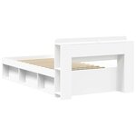 vidaXL Cadre de lit avec rangement Blanc 90 x 200 cm Bois d'ingénierie