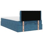 vidaXL Cadre de lit ottoman avec matelas bleu foncé 120x200 cm velours