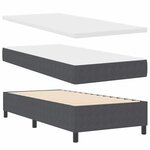 vidaXL Lit avec sommier à ressorts et matelas gris foncé 80x200 cm tissu en velours côtelé