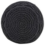 vidaXL Pouf fait à la main en macramé Anthracite 45x30 cm Coton