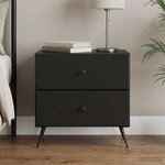 vidaXL Cabinet de chevet Noir 62 x 34 5 x 47 5 cm Bois d'ingénierie