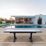 Table de jardin extensible 10 places xeres gris aluminium 180/240x100x77cm