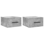 vidaXL Tables de chevet murales 2 Pièces gris béton 35x35x20 cm