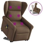 vidaXL Fauteuil de massage inclinable Marron Tissu