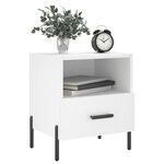 vidaXL Tables de chevet 2 Pièces blanc 40x35x47 5 cm bois d’ingénierie