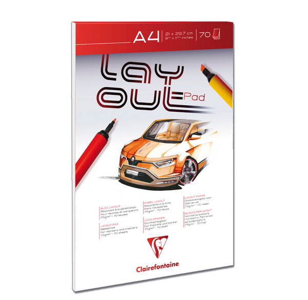 Bloc Collé Layout A4 75G 70F CLAIREFONTAINE