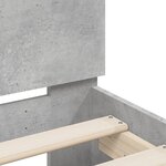 vidaXL Cadre de lit tête de lit et lumières LED gris béton 100x200 cm