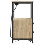 vidaXL Table de nuit avec station de chargement 2 Pièces Chêne sonoma