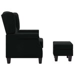 vidaXL Fauteuil avec repose-pied Noir Tissu