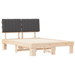 vidaXL Cadre de lit avec tête de lit rembourrée Gris foncé