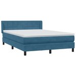 vidaXL Sommier à lattes de lit et matelas bleu foncé 140x210cm velours