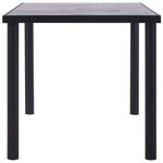 vidaXL Table à manger Noir et gris béton 160x80x75 cm MDF
