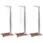 vidaXL Douche d'extérieur avec receveur de douche WPC Acier inoxydable