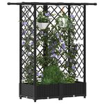 vidaXL Lit Élevé avec Treillis et Toit Noir 124 x 40 x 123 cm PP