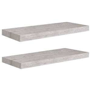 vidaXL Étagères murales flottantes 2 Pièces gris béton 60x23 5x3 8 cm MDF