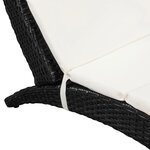 vidaXL Chaise longue pliable avec coussin Résine tressée Noir
