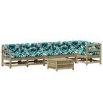 vidaXL Salon de jardin 7 Pièces avec coussins bois de pin imprégné