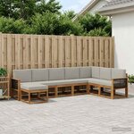 vidaXL Ensemble de canapés d'extérieur 8 Pièces Naturel et gris clair