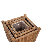 vidaXL Lits surélevés en bambou avec doublure en nylon 3 Pièces