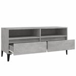 vidaXL Meuble TV gris béton 100x34 5x44 5 cm bois d'ingénierie