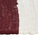 Vidaxl napperons 6 pcs chindi bande bordeaux et blanc 30 x 45 cm