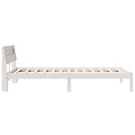 vidaXL Lit avec tête de lit et LED - Blanc 100x200 cm  Bois de Pin Massif
