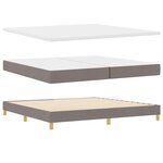 vidaXL Lit à ressorts avec coussin Taupe 200 x 200 cm tissu