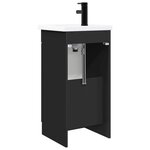 vidaXL Meuble de salle de bain avec évier Noir 42 x 40 x 84 5 cm