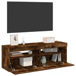 vidaXL Meubles TV 2 Pièces avec lumières LED Chêne fumé 60x35x40 cm