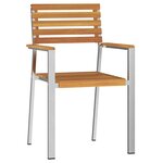 vidaXL Chaise de jardin 2 pc Bois d'acacia massif et acier inoxydable