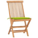 vidaXL Ensemble à manger d'extérieur pliable avec coussin 3 Pièces Teck