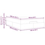 vidaXL Cadre de lit avec stockage Marron foncé 160 x 200 cm tissu