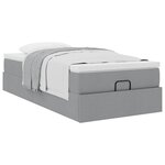vidaXL Cadre de lit ottoman et matelas gris clair 90x200 cm tissu