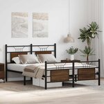 vidaXL Cadre de lit sans matelas chêne marron 137x190 cm