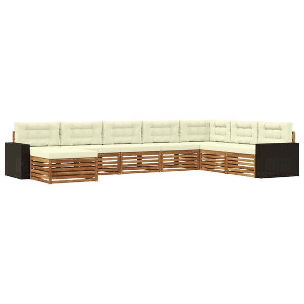 vidaXL Ensemble de canapés d'extérieur 8 pc Naturel et Crème