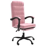 vidaXL Fauteuil inclinable de bureau Rose Velours