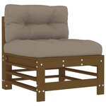 vidaXL Salon de jardin 8 Pièces avec coussins marron miel bois massif