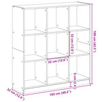 vidaXL Bibliothèque chêne artisanal 102x32x108 cm bois d'ingénierie