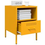 vidaXL Table de chevet jaune moutarde 36x39x50 5 cm