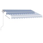 vidaXL Auvent automatique sur pied 350x250 cm Bleu/Blanc