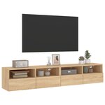 vidaXL Meubles TV muraux 2 Pièces chêne sonoma 80x30x30cm bois ingénierie