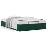 vidaXL Cadre de lit ottoman sans matelas vert foncé 120x200 cm velours